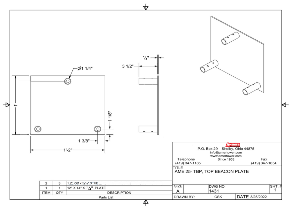 AME 25-TBP Spec Sheet