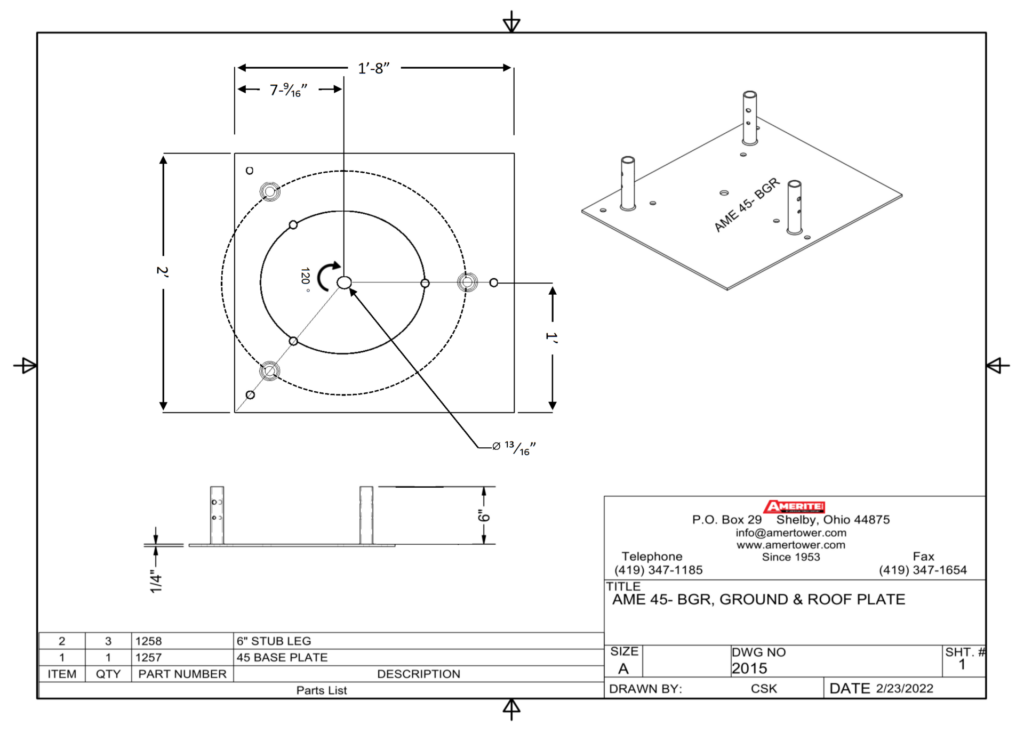 AME 45-BGR Spec Sheet