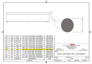 Plain End Mast Tube 1.66" x 96" Spec Sheet