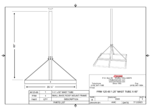 Amerite Small Base Roof Mount 1.25" x 60" Spec Sheet