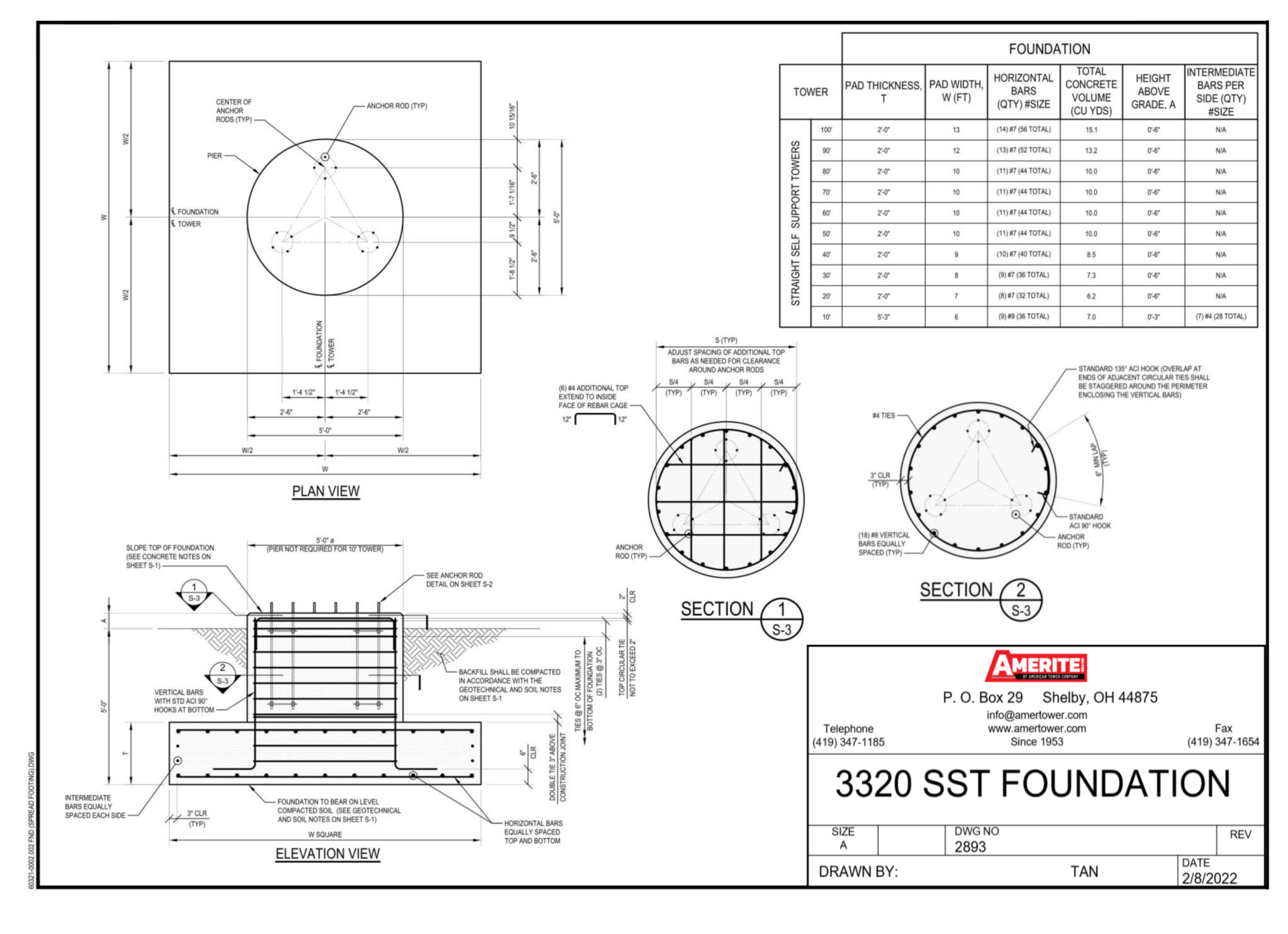 3320 Foundation Spec Sheet