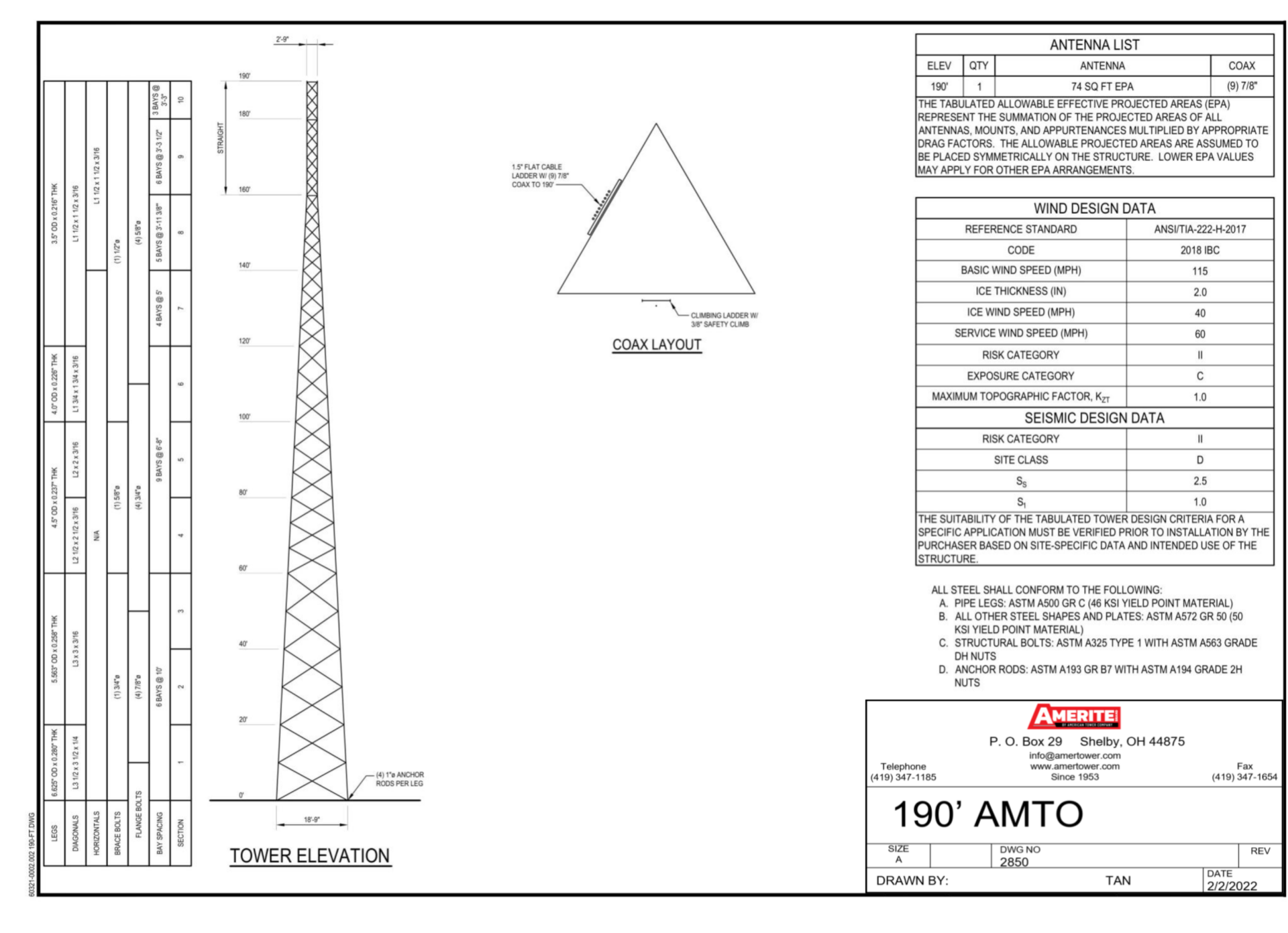 AMTO-190 Spec Sheet